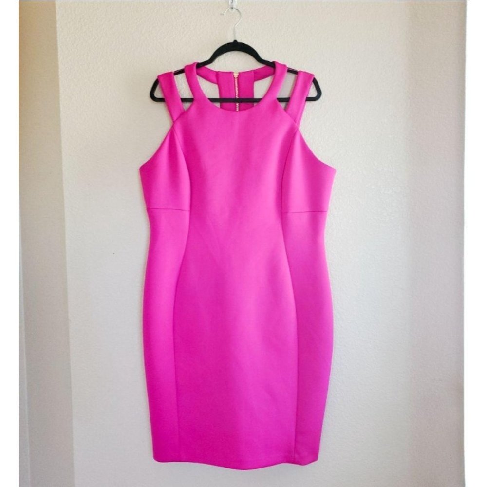 CALVIN KLEIN	PLUS SIZE BACK ZIP DRESS	16	PINK - Picture 11 of 11